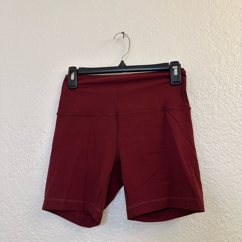 WOMENS LULULEMON ALIGN BIKER SHORTS IN DARK RED (6)